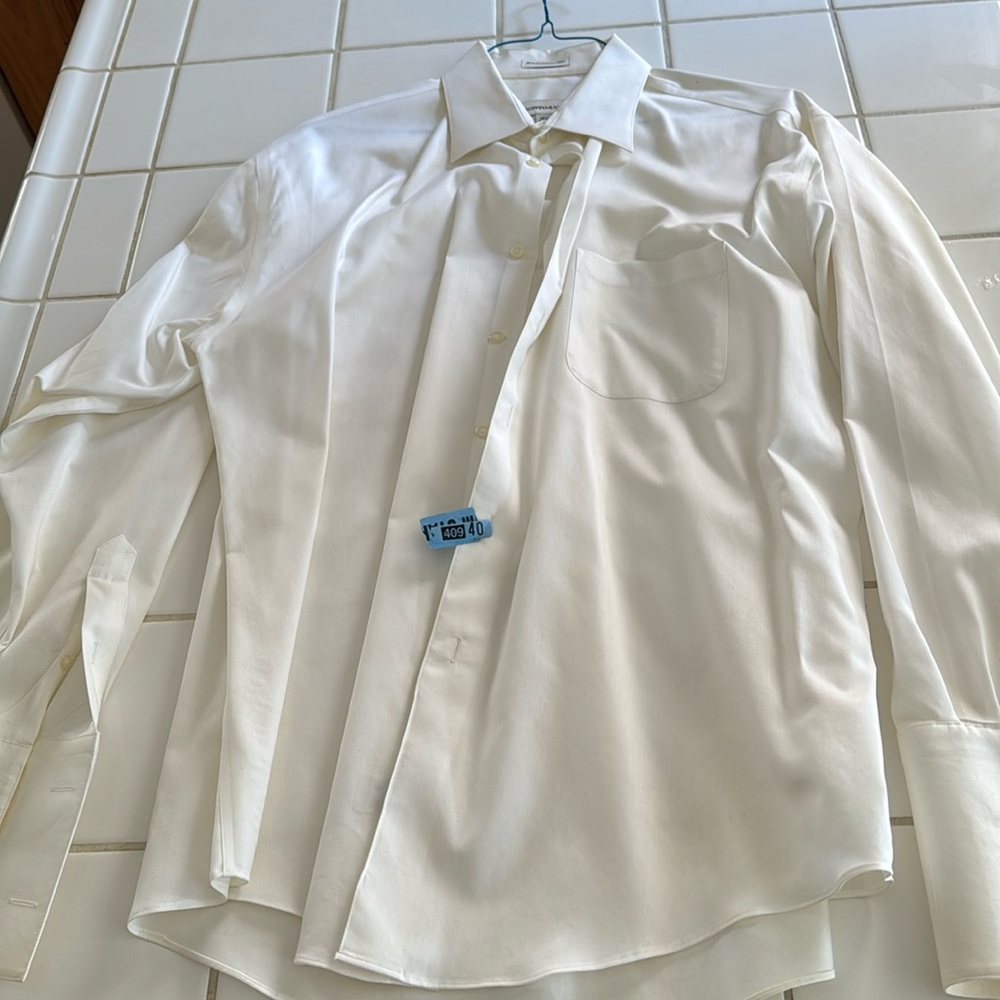 Pronyo-Uomo dress shirt ivory 16.5 34/35